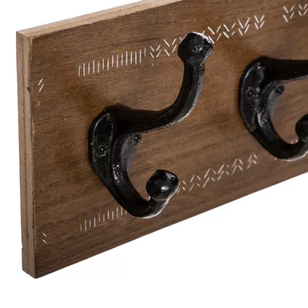 Coat hook Terty pakoworld mdf in walnut color 50x8.5x13cm