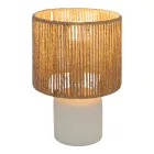 Table lamp Leyda pakoworld ceramic in white-natural color D16x24cm