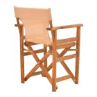 Kompa pakoworld director's chair, solid beech wood, walnut - Nexus beige fabric