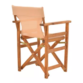   Kompa pakoworld director's chair, solid beech wood, walnut - Nexus beige fabric