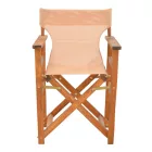 Kompa pakoworld director's chair, solid beech wood, walnut - Nexus beige fabric