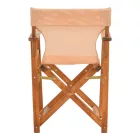 Kompa pakoworld director's chair, solid beech wood, walnut - Nexus beige fabric