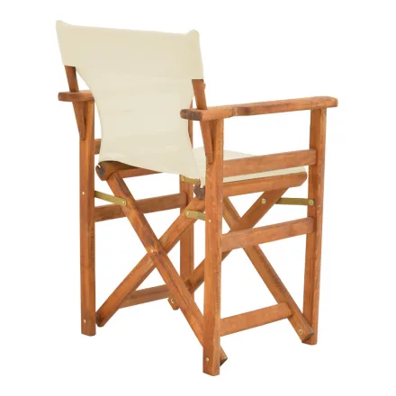 Kompa pakoworld director's chair, solid beech wood, walnut - Nexus ecrou fabric