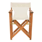 Kompa pakoworld director's chair, solid beech wood, walnut - Nexus ecrou fabric