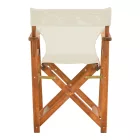 Kompa pakoworld director's chair, solid beech wood, walnut - Nexus ecrou fabric