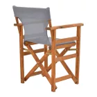 Kompa pakoworld director's chair, solid beech wood, walnut - Nexus grey fabric