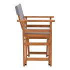 Kompa pakoworld director's chair, solid beech wood, walnut - Nexus grey fabric