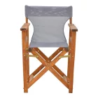 Kompa pakoworld director's chair, solid beech wood, walnut - Nexus grey fabric