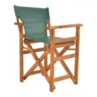 Kompa pakoworld director's chair, solid beech wood, walnut - Nexus green fabric
