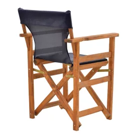   Kompa pakoworld director's chair, solid beech wood, walnut - Nexus black fabric