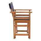 Kompa pakoworld director's chair, solid beech wood, walnut - Nexus black fabric