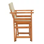 Kompa pakoworld director's chair, solid beech wood, walnut - Nexus grey-beige fabric
