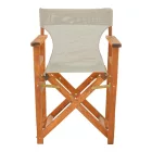 Kompa pakoworld director's chair, solid beech wood, walnut - Nexus grey-beige fabric