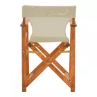 Kompa pakoworld director's chair, solid beech wood, walnut - Nexus grey-beige fabric