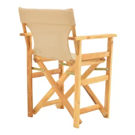   Kompa pakoworld director's chair, solid beech wood, natural - Nexus beige fabric
