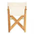 Kompa pakoworld director's chair, solid beech wood, natural - Nexus ecrou fabric