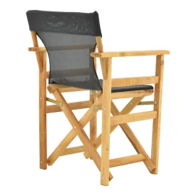   Kompa pakoworld director's chair, solid beech wood, natural - Nexus dark black fabric