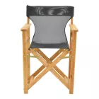 Kompa pakoworld director's chair, solid beech wood, natural - Nexus dark black fabric