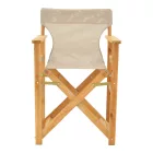 Kompa pakoworld director's chair, solid beech wood, natural - Nexus grey-beige fabric