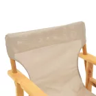 Kompa pakoworld director's chair, solid beech wood, natural - Nexus grey-beige fabric