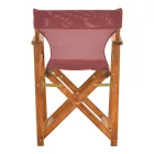 Kompa pakoworld director's chair walnut  solid beech wood and burgundy red fabric