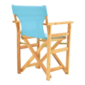   Kompa pakoworld director's chair natural color solid beech wood and turqoise fabric
