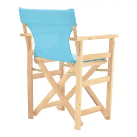   Kompa pakoworld director's chair  inpainted wood color solid beech wood and turqoise fabric
