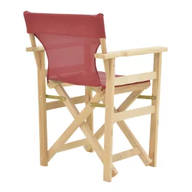   Kompa pakoworld director's chair  inpainted wood color solid beech wood and burgundy red fabric