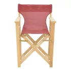 Kompa pakoworld director's chair  inpainted wood color solid beech wood and burgundy red fabric
