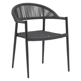   Dining table Kliton-Freiburg set of 5 pakoworld aluminum in anthracite shade 80x80x74cm