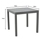 Dining table Kliton-Freiburg set of 5 pakoworld aluminum in anthracite shade 80x80x74cm