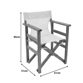   Director’s armchair Retto pakoworld solid beech wood in walnut finish – ecru fabric