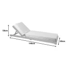 Sunbed with cushion Specta-Vertian pakoworld solid beech wood in natural color 60x190x50cm