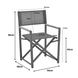  Director's chair Mabu pakoworld dark grey aluminum 56x48x86cm