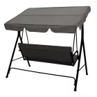 Globo pakoworld garden swing metal black-fabric grey 170x110x153cm