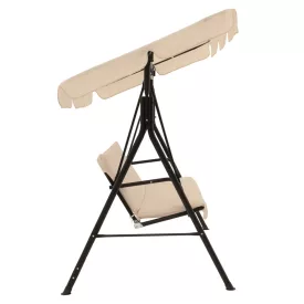   Globo pakoworld garden swing metal black-fabric beige 170x110x153cm