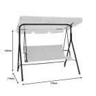 Globo pakoworld garden swing metal black-fabric beige 170x110x153cm