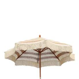   Garden umdrella Brilie pakoworld wood-macrame D2.70x2.60 m brown-white