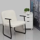 Vindor pakoworld armchair cream fabric with black metal leg 65x68.5x79.5cm