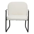 Vindor pakoworld armchair cream fabric with black metal leg 65x68.5x79.5cm