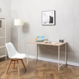   Work desk Senzia pakoworld in natural color with white metal 120x60x75cm
