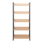 Bookcase Dorfie pakoworld in natural color with black metal 70x30x159cm
