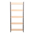 Bookcase Dorfie pakoworld in natural color with black metal 70x30x159cm