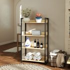 Bookcase Dorfie pakoworld in natural color with black metal 70x30x124.5cm