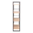 Bookcase Dorfie pakoworld in natural color with black metal 70x30x124.5cm