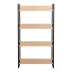 Bookcase Dorfie pakoworld in natural color with black metal 70x30x124.5cm