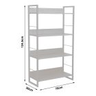 Bookcase Dorfie pakoworld in natural color with black metal 70x30x124.5cm