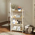 Bookcase Dorfie pakoworld in natural color with white metal 70x30x124.5cm