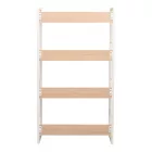 Bookcase Dorfie pakoworld in natural color with white metal 70x30x124.5cm