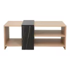 Coffee table Cozeto pakoworld in natural color and marble look 100x53x41.5cm